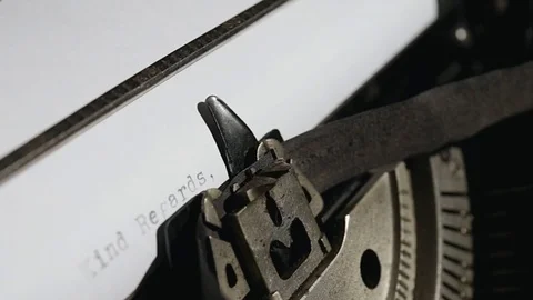 Typing text "Kind Regards," on white paper 動画素材 75208745