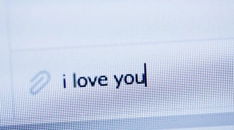 Typing text message on laptop: I love you Stock-Footage 39637684