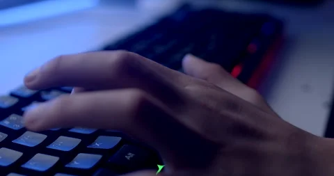 Typing text primary function hand keyboard type fingers move across keys 動画素材 246491399