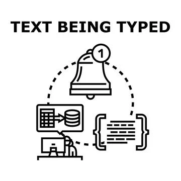 Typing text processing data notification concept イラスト素材