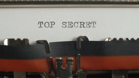 Typing "top secret" on typewriter Video stock 87351525
