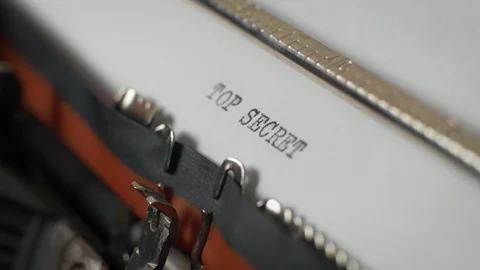 Typing "top secret" on typewriter Video stock 87351700