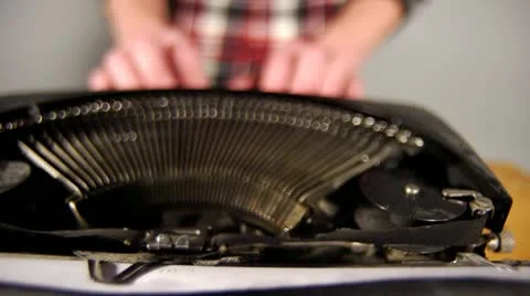 Typing on Typewriter Video stock 20589786