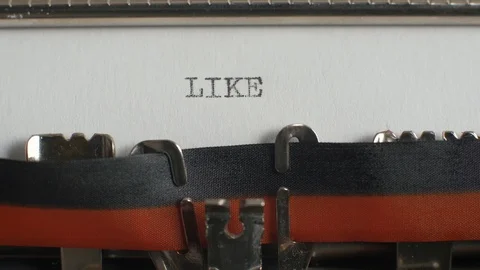 Typing "like" on typewriter Video stock 87351509