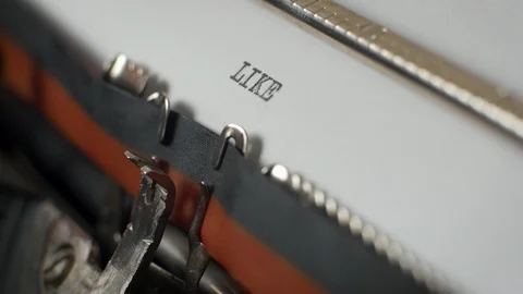 Typing "like" on typewriter Video stock 87351681