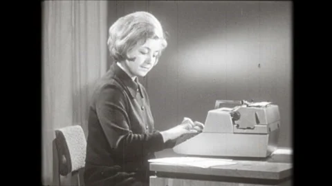Typing on a typewriter. Soviet Union Stock Footage 265087792