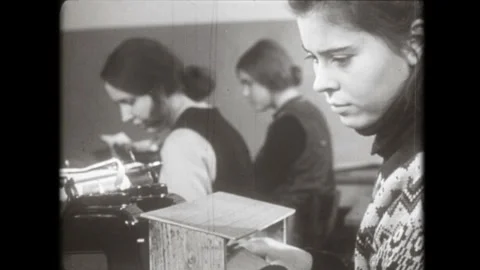 Typing on a typewriter. Training Stock Footage 265087896