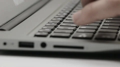 Typing on an ultrabook Video stock 37121367