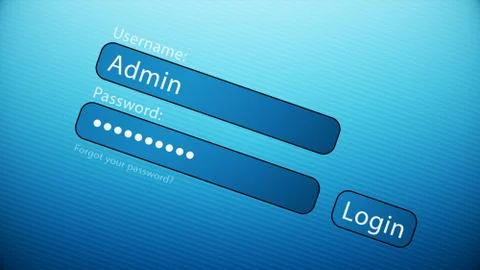 Typing an username and password on the web page. Close Up of the web page wit 스톡 일러스트