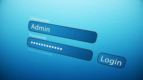 Typing an username and password on the web page. Close Up of the web page wit 스톡 일러스트