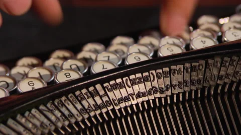 Typing on vintage typewriter (1930s-1960s) Stock Footage