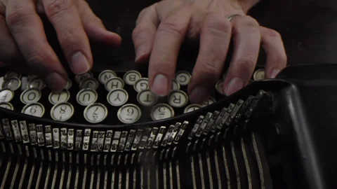 Typing on a Vintage Typewriter Close Up Video stock 259415768