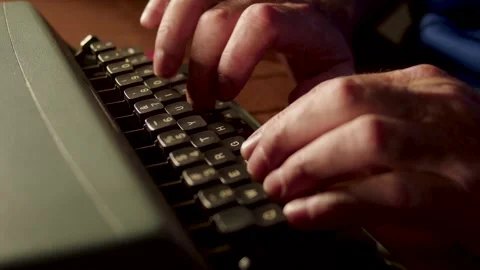 Typing On Vintage Typewriter Close-Up, Macro Video Color Video stock 278491651