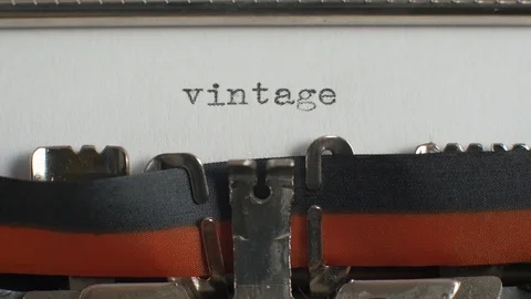 Typing "vintage" on typewriter Video stock 87351471
