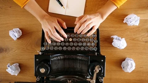 Typing on vintage typewriter Stock Footage 104238313