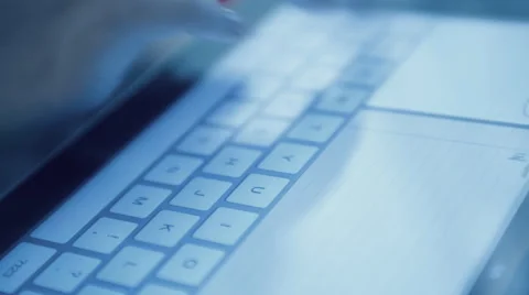 Typing on a virtual keyboard of tablet pc Stock Footage 51837344