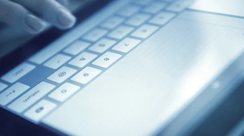 Typing on a virtual keyboard of tablet pc Stock Footage 51837598