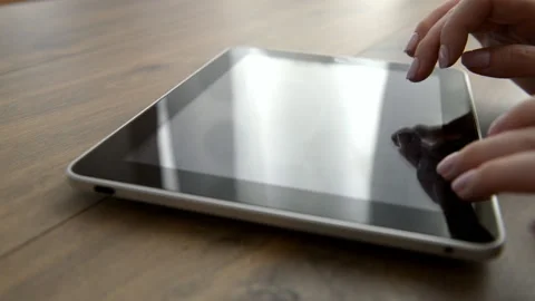 Typing on a virtual keyboard of tablet pc Stock Footage 88825800