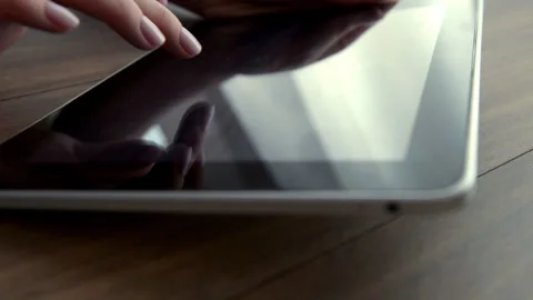 Typing on a virtual keyboard of tablet pc Stock Footage 88825908