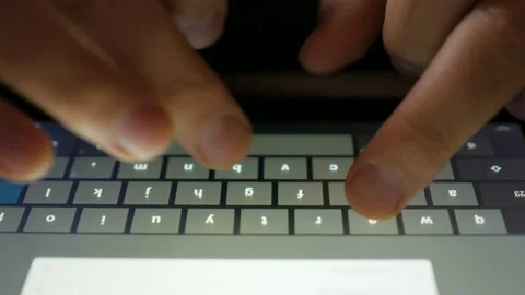 Typing on a virtual keyboard of tablet pc. Finger touching virtual keys form  Stock Footage 118699723
