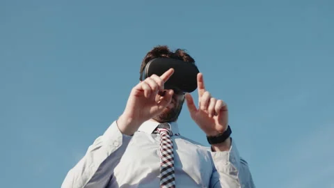 Typing in virtual reality close up Stock Footage 194805215