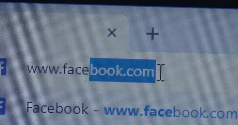 Typing in Web Browser Facebook.com Stock Footage 101492862