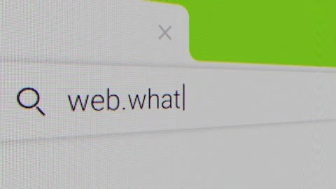 Typing for "web.whatsapp.com" in an Internet Search Engine on a Computer. Stock Footage 314812069
