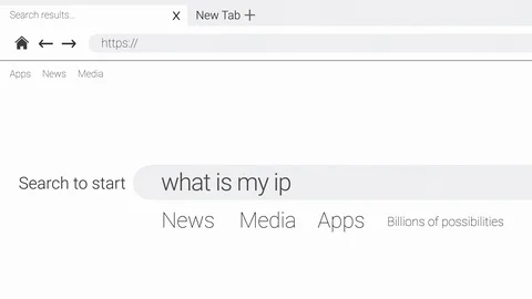 Typing what is my IP- into an web page internet search engine Stock-Footage 107956647