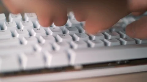 Typing on a White Computer Keyboard Closeup 스톡 동영상 88341666