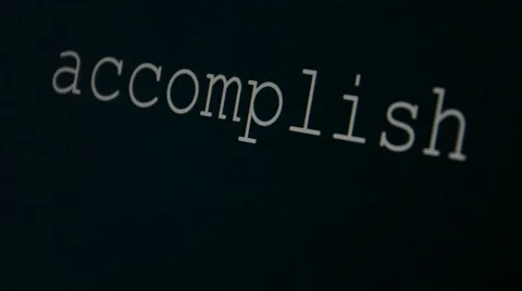 Typing word accomplish Video stock 45707742