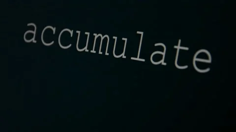 Typing word accumulate Stock Footage 45707752