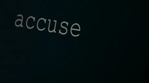 Typing word accuse Stock Footage 45707759