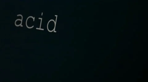 Typing word acid Stock Footage 45707756