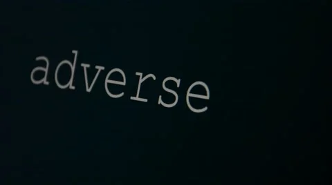 Typing word adverse Stock Footage 45707802