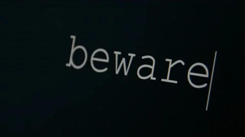 Typing word beware Stock Footage 45710850