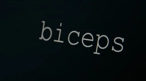 Typing word biceps Video stock 45710794
