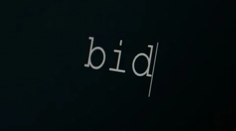 Typing word bid Stock Footage 45710805