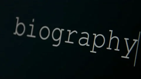 Typing word biography Stock Footage 45710889