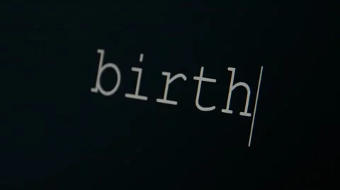 Typing word birth Stock Footage 45710825