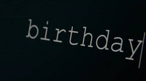 Typing word birthday Stock Footage 45710817