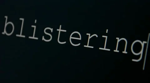 Typing word blistering Stock Footage 45710985