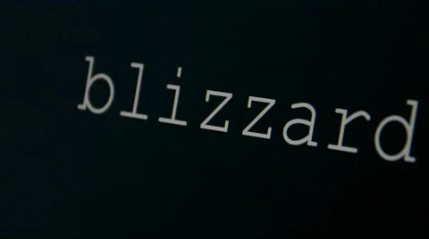 Typing word blizzard Stock Footage 45710991