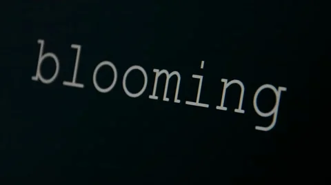 Typing word blooming Stock Footage 45711009