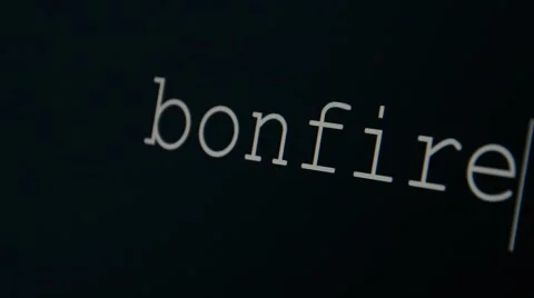 Typing word bonfire Video stock 45711080