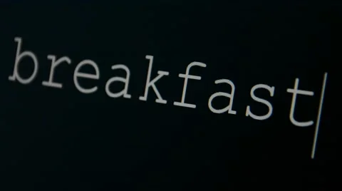 Typing word breakfast Stock Footage 45711192