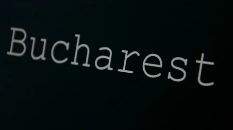 Typing word Bucharest Stock Footage 45711280