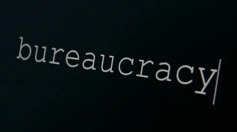 Typing word bureaucracy Stock Footage 45711332