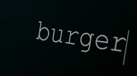 Typing word burger Stock Footage 45711322