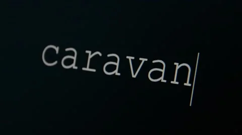 Typing word caravan Stock Footage 45711595