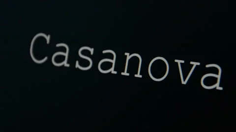 Typing word Casanova Vídeo Stock 45711667